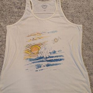 Men's Swim Tank Top - White and Blue